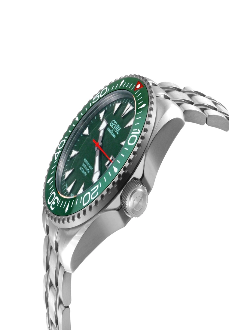 Gevril Men's Hudson Yards green dial Stainless steel watch 3 Gevril Men's Hudson Yards green dial Stainless steel watch - Image 3