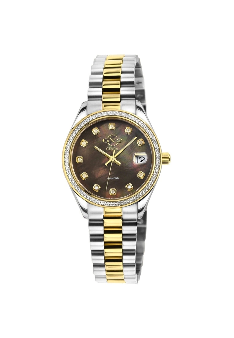 Gevril GV2 Women's Turin Diamond, Chocolate Brown MOP Dial, Two toned IPYG Stainless Steel Watch 1 Gevril GV2 Women's Turin Diamond, Chocolate Brown MOP Dial, Two toned IPYG Stainless Steel Watch