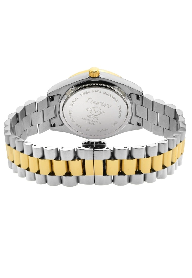 Gevril GV2 Women's Turin Diamond, Chocolate Brown MOP Dial, Two toned IPYG Stainless Steel Watch 3 Gevril GV2 Women's Turin Diamond, Chocolate Brown MOP Dial, Two toned IPYG Stainless Steel Watch - Image 3