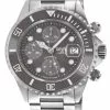 Gevril Men's Wall Street Chrono Grey Dial,Grey Ceramic Bezel 316L Stainless Steel Bracelet