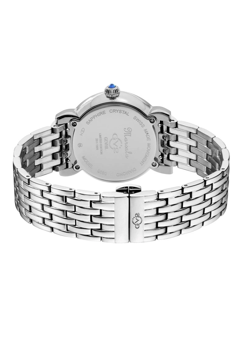 Gevril GV2 Womens Marsala 9860B Swiss Quartz Diamond Stainless Steel Watch 3 Gevril GV2 Womens Marsala 9860B Swiss Quartz Diamond Stainless Steel Watch - Image 3