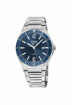 Gevril Men's High Line Automatic Watch Stainless Steel Case, Top ring in Blue Sapphire Crystal, Stainless Steel Bracelet