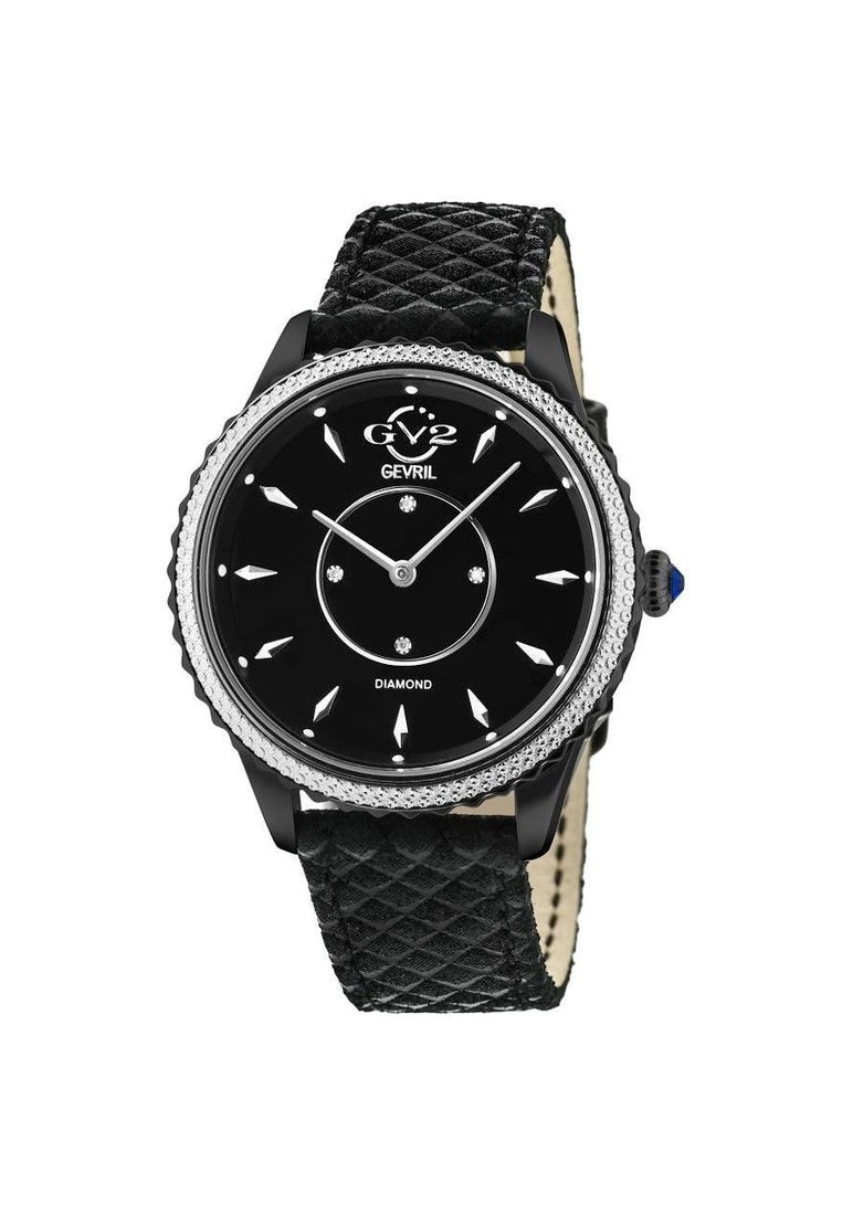 Gevril GV2 Siena Womens Black Dial Black Leather Strap Watch 1 Gevril GV2 Siena Womens Black Dial Black Leather Strap Watch