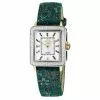 Gevril GV2 Womens Padova White Dial, Green Floral Leather Strap