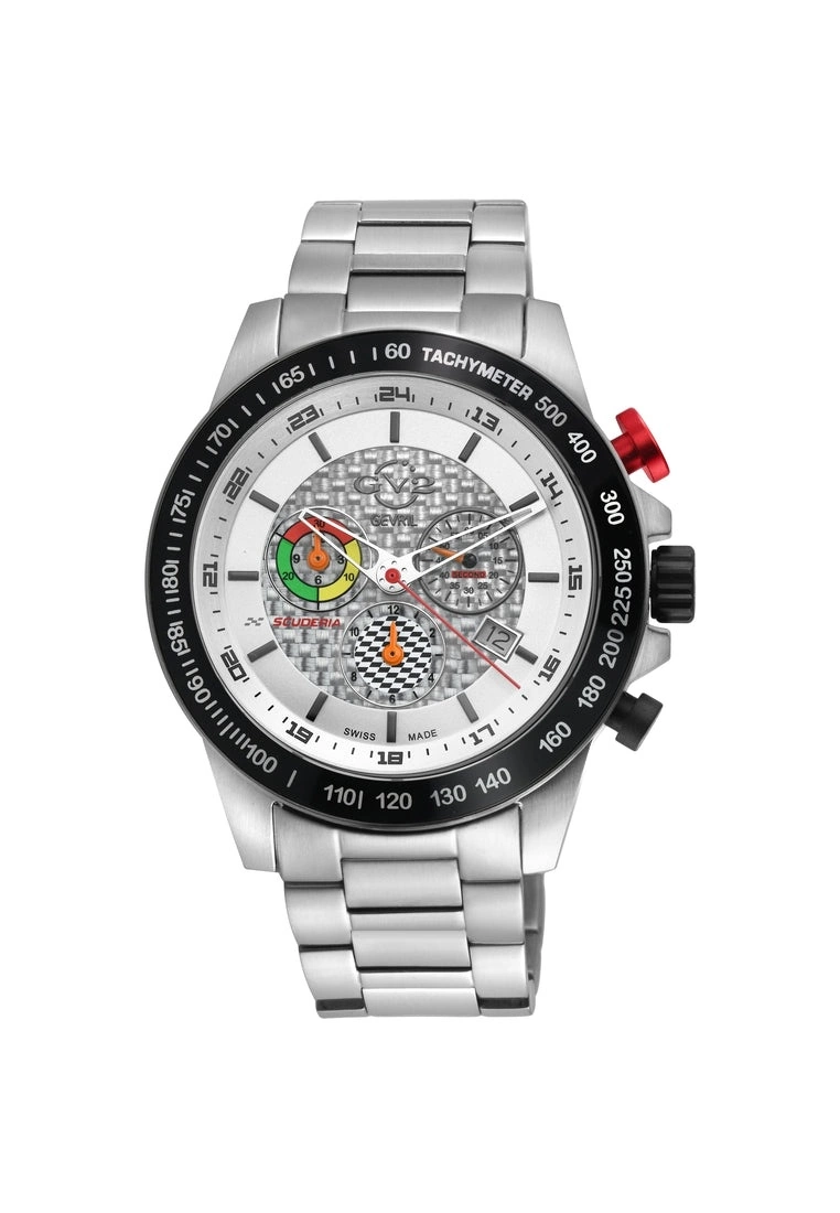 Gevril GV2 Men's Scuderia White Dial Chronograph Date Watch 1 Gevril GV2 Men's Scuderia White Dial Chronograph Date Watch