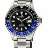 Gevril Men's Wall Street GMT BLK Dial BLK/BLU Ceramic Bezel Stainless Steel Bracelet