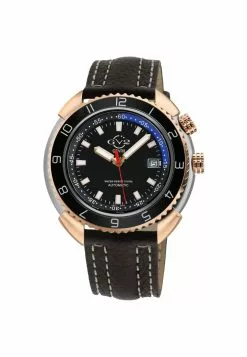 Gevril GV2 Squalo Men's Swiss Automatic Black Dial Genuine Italian Leather Strap.