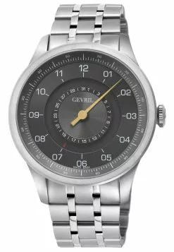 Gevril Jones St. Men's Swiss Automatic, SS Case, Grey Dial, 316L Stainless Steel Bracelet Watch