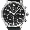 Gevril Men's Vaughn 316L Stainless Steel Case, Black Dial, Genuine Elbamat Black Leather Watch