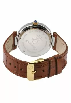 Gevril GV2 Women's Piemonte Stainkess Steel Case, White dial, Diamond Watch, Genuine Handmade Italian Brown Leather Strap -Gevril Sales Shop gevril 0421 3168436 3