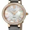 Gevril GV2 Women's Genoa 12533S Swiss Quartz Mother of Pearl Diamond Grey Leather Watch