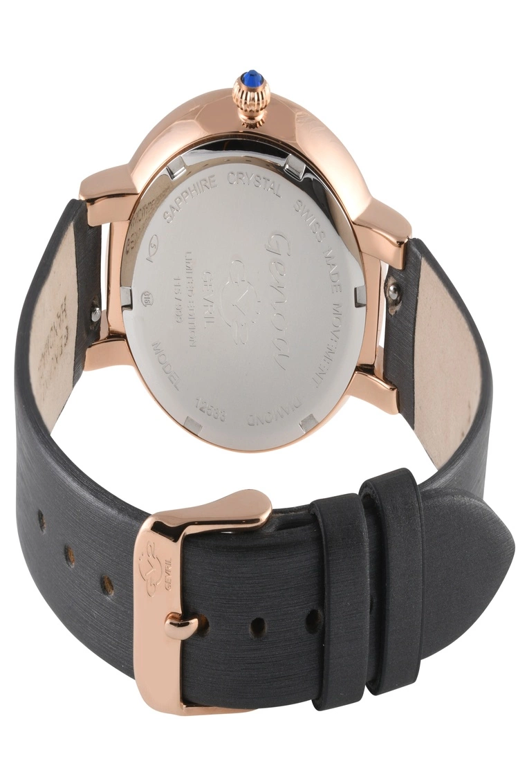 Gevril GV2 Women's Genoa 12533S Swiss Quartz Mother of Pearl Diamond Grey Leather Watch 2 Gevril GV2 Women's Genoa 12533S Swiss Quartz Mother of Pearl Diamond Grey Leather Watch - Image 2