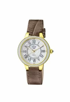 Gevril GV2 Astor II Women's MOP Dial IPYG Beige strap Watch