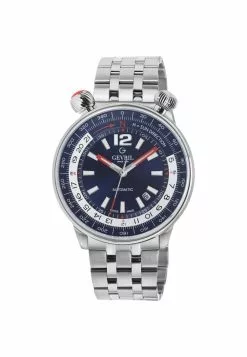 Gevril Men's Wallabout Blue Dial Stainless Steel Bracelet