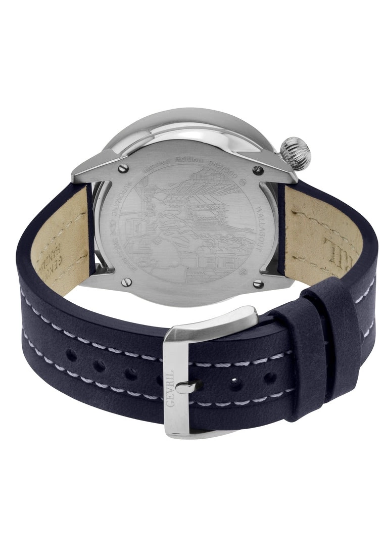 Gevril Men's Wallabout Blue Dial Leather Strap Watch 3 Gevril Men's Wallabout Blue Dial Leather Strap Watch - Image 3