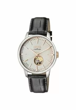 Gevril Men's Mulberry Silver Dial Calfskin Leather Watch
