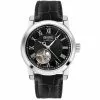Gevril Men's Madison SS Black Dial Black Leatherr