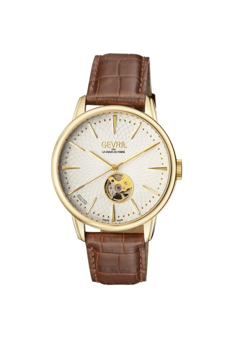 Gevril Men's Mulberry Silver Dial Calfskin Leather Watch 1 Gevril Men's Mulberry Silver Dial Calfskin Leather Watch