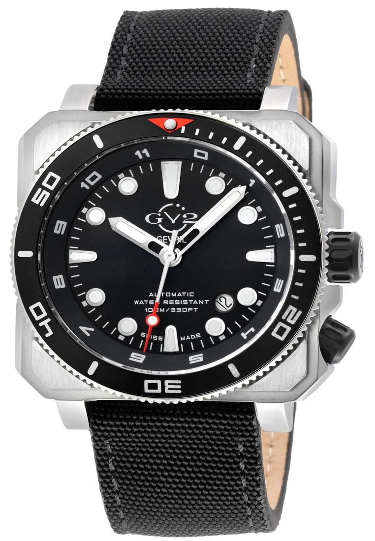Gevril GV2 Men's XO Submarine 4541 Swiss Automatic, SW200 Movement Black Canvas Strap Luminous Watch 1 Gevril GV2 Men's XO Submarine 4541 Swiss Automatic, SW200 Movement Black Canvas Strap Luminous Watch