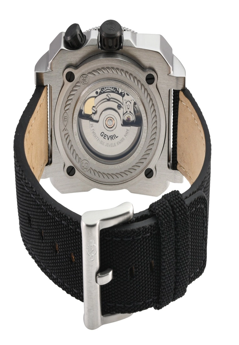 Gevril GV2 Men's XO Submarine 4541 Swiss Automatic, SW200 Movement Black Canvas Strap Luminous Watch 2 Gevril GV2 Men's XO Submarine 4541 Swiss Automatic, SW200 Movement Black Canvas Strap Luminous Watch - Image 2