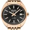 Gevril Five Points Men's 48703 Swiss Made Automatic Sellita SW200 Rose Gold Stainless Steel Luminous Date Watch