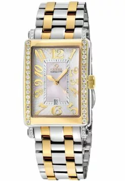 Gevril Ave of Americas Mini Women’s Two toned IPYG Stainless Steel Diamond Case, White MOP Dial Watch