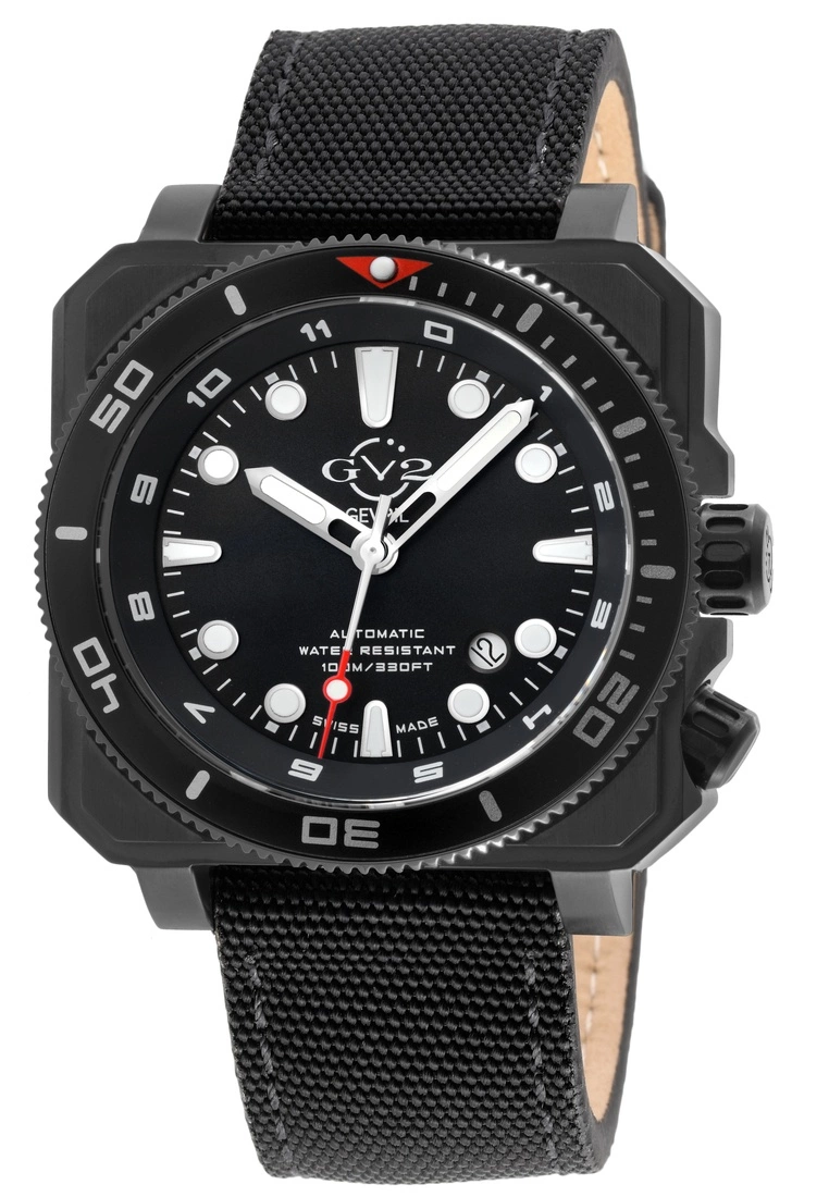 Gevril GV2 Men's XO Submarine BLK Case, BLK/BLK Bezel, Black Dial, Genuine Black Canvas Strap 1 Gevril GV2 Men's XO Submarine BLK Case, BLK/BLK Bezel, Black Dial, Genuine Black Canvas Strap