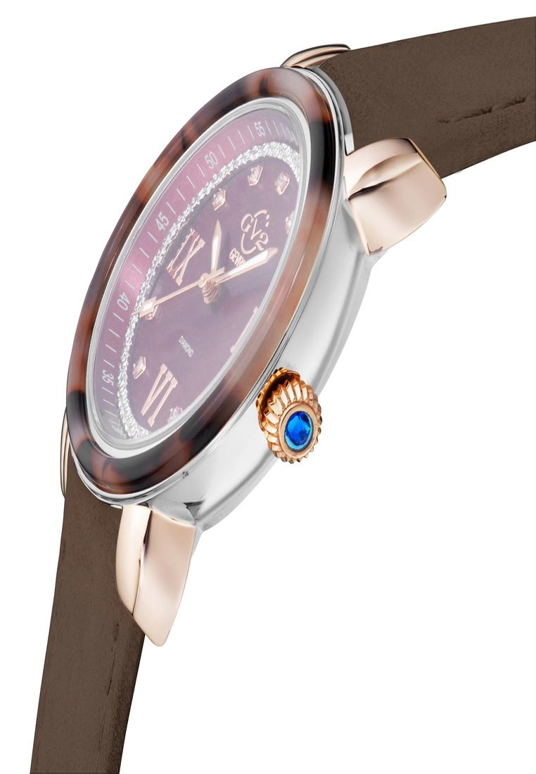 Gevril GV2 Women's Marsala Tortoise Mother Of Pearl Dial, Brown Suede Strap Watch 3 Gevril GV2 Women's Marsala Tortoise Mother Of Pearl Dial, Brown Suede Strap Watch - Image 3