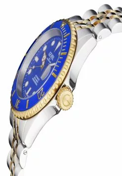 Gevril Men's Wall Street Blue Dial Two Tone IP Gold Stainless Steel Bracelet Watch -Gevril Sales Shop gevril 8770 9780736 3