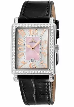 Gevril Women's Avenue of Americas Mini MOP Dial Leather Watch