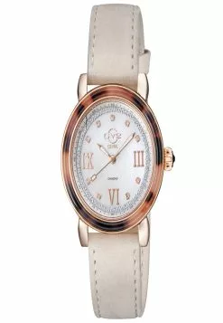 Gevril GV2 Women's Marsala Tortoise Mother Of Pearl Dial, Tan Suede Strap Watch