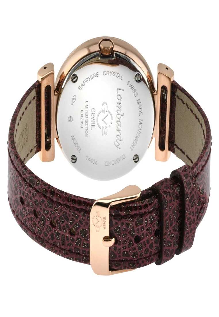 Gevril GV2 Womens Lombardy Burgundy strap 2 Gevril GV2 Womens Lombardy Burgundy strap - Image 2