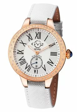 Gevril GV2 Astor Women's White Dial Calfskin Leather Watch