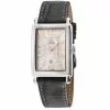 Gevril Ave of Americas Mini Women’s Stainless Steel Case,White MOP Dial Watch, Genuine Charcoal Handmade Leather Strap