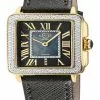 Gevril GV2 WOMEN S PADOVA FLORAL SWISS MADE QUARTZ MOP DIAL STRAP WATCH GOLDTONE BLACK
