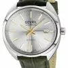 Gevril Five Points Men's Silver Dial Leather Strap Watch