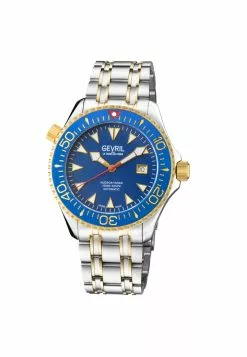 Gevril Men's Hudson Yards blue dial two tone watch