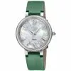 Gevril GV2 Women's Genoa 12530S Swiss Quartz Mother of Pearl Diamond Green Leather Watch