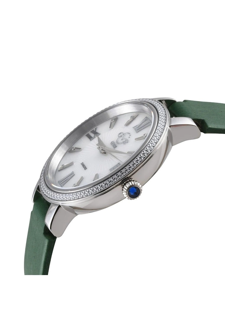 Gevril GV2 Women's Genoa 12530S Swiss Quartz Mother of Pearl Diamond Green Leather Watch 2 Gevril GV2 Women's Genoa 12530S Swiss Quartz Mother of Pearl Diamond Green Leather Watch - Image 2